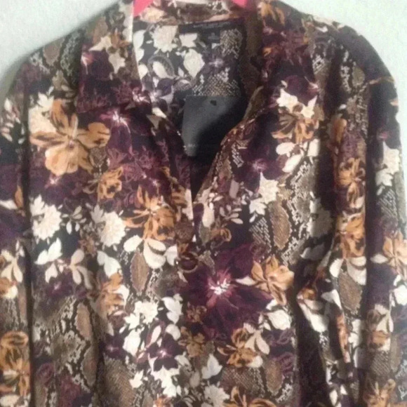 New! Marc New York Floral/Python Print Long Sleeve Business Casual Blouse SizeXL - Picture 5 of 5
